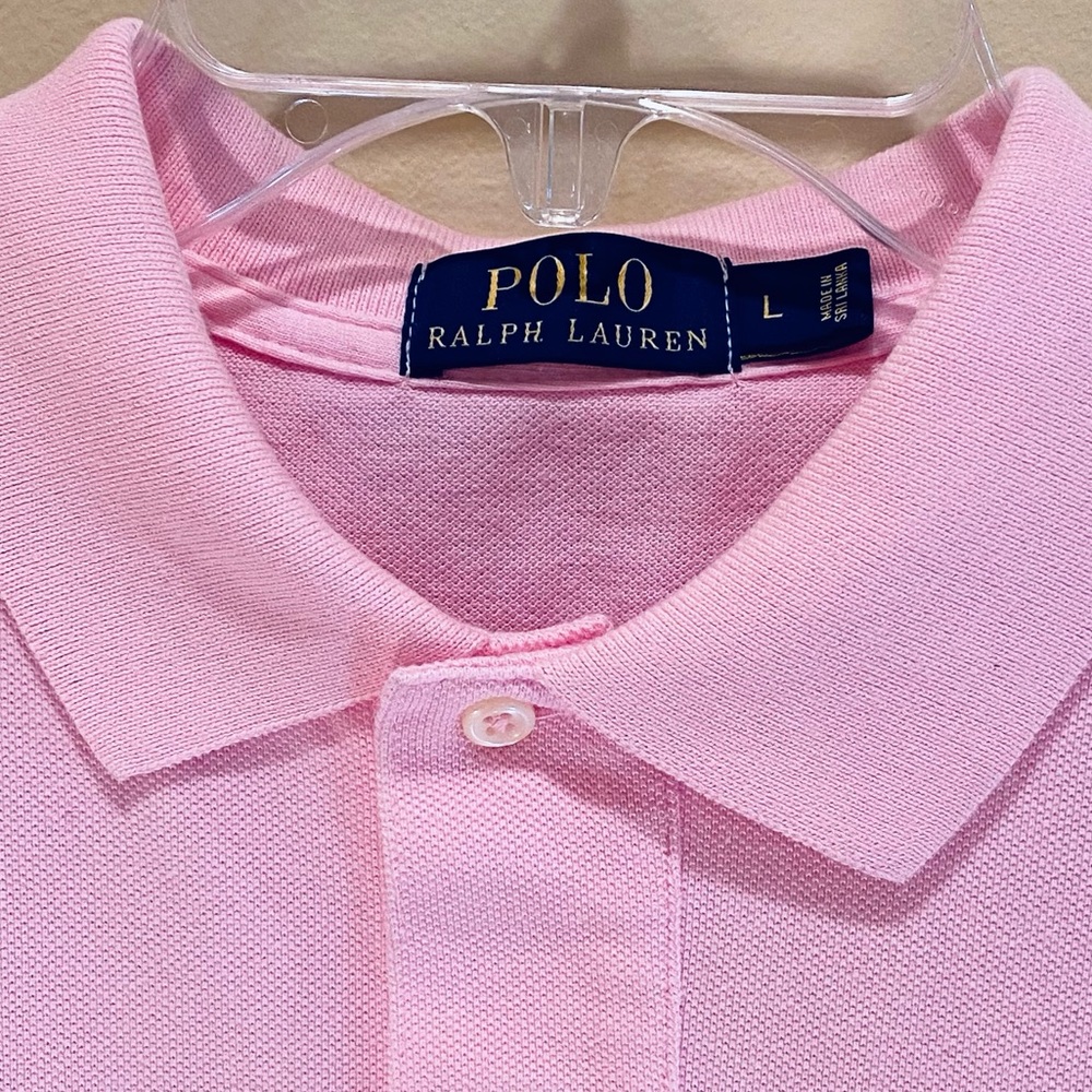 π6xHPπNWOT Polo Ralph Lauren Pink Polo Blue Label Shirt L - Picture 3 of 11